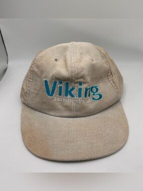 Viking Freight Systems Trucking Mens Corduroy Logo Adjustable Snapback Hat Cream